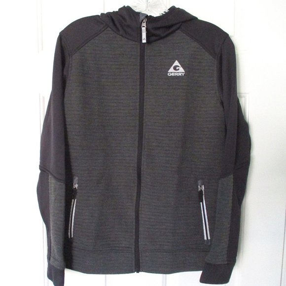 Gerry Youth Girls L/S Gray Black Full Zip Hoodie Sweatshirt - Youth 14/16 Large - Picture 1 of 3